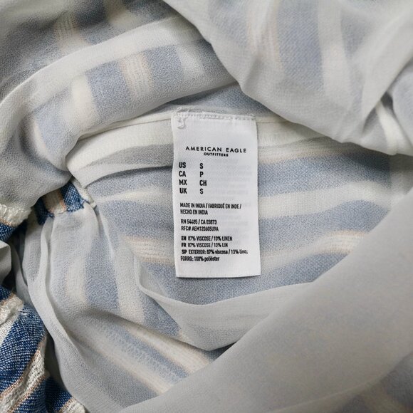 American Eagle Women's Blue and White Striped Ruffle Shorts, size Small - Picture 10 of 12